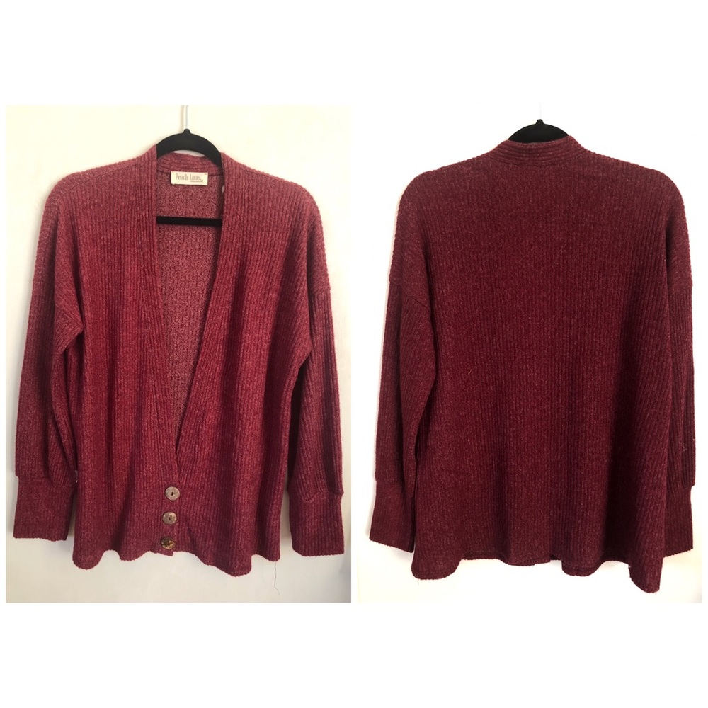 Boutique Burgundy Cardigan